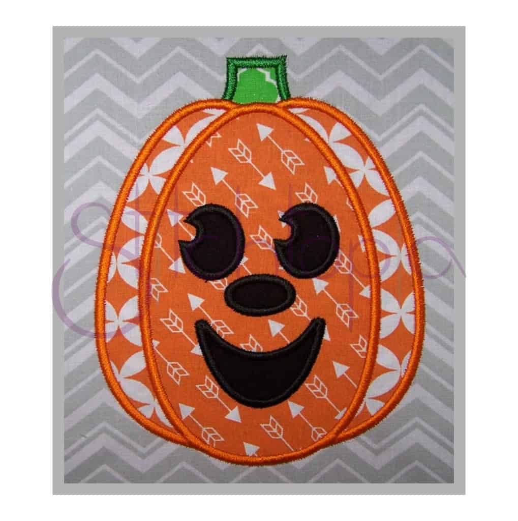 Halloween Jack O' Lantern Applique Design #2 - Stitchtopia