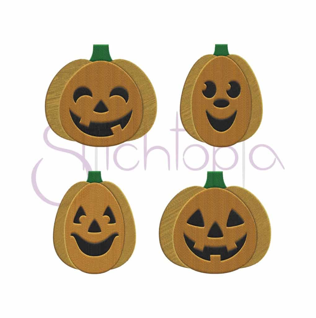 Halloween Jack O' Lantern Embroidery Design Set Stitchtopia