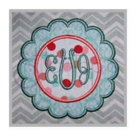 Scalloped Circle Applique Frame