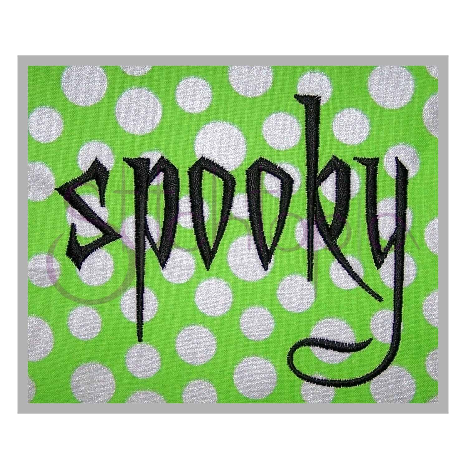 spooky embroidery font