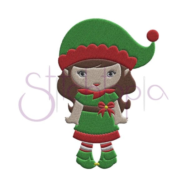 Christmas elf girl embroidery design stitchtopia Christmas elf girl embroidery design stitchtopia