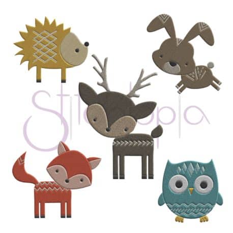 Stitchtopia Forest Animals Embroidery Design Set