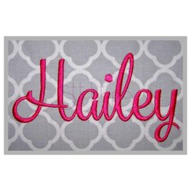 Hailey Embroidery Font #1 – .5″ 1″ 1.5″ 2″ 2.5″ 3″