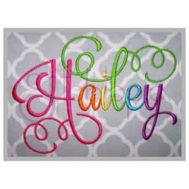Hailey Embroidery Font Bundle 1-4 & 10 Accents Small