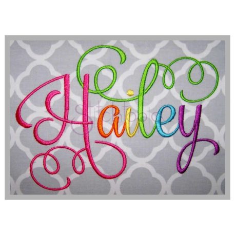 Hailey Embroidery Font Bundle 1-4 & 10 Accents Small - Stitchtopia