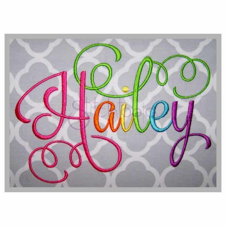 Hailey Embroidery Font Bundle 1-4 & 10 Accents Small - Stitchtopia