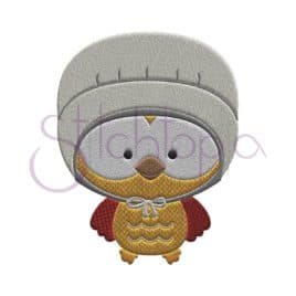 Fall Owl Pilgrimess Embroidery Design