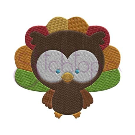 Stitchtopia Owl Turkey Embroidery Design