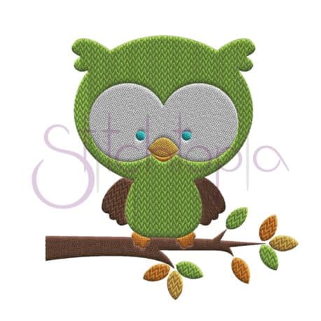 Stitchtopia Owl on Branch 1 Embroidery Design