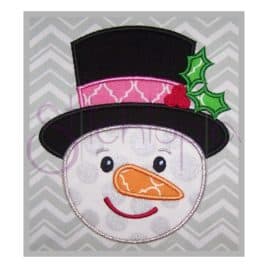 Snowman with Top Hat Applique Design