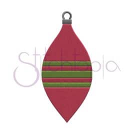 Christmas Ornament Striped Teardrop