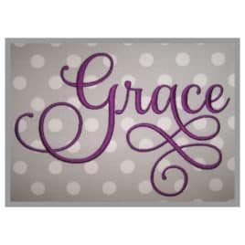 grace script embroidery font