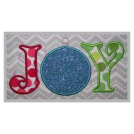 Joy Ornament Applique Design