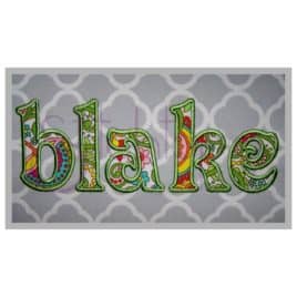 embroidery applique font Blake lowercase