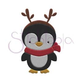 Penguin Reindeer Embroidery Design