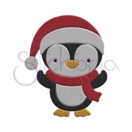 Penguin Santa Boy Embroidery Design