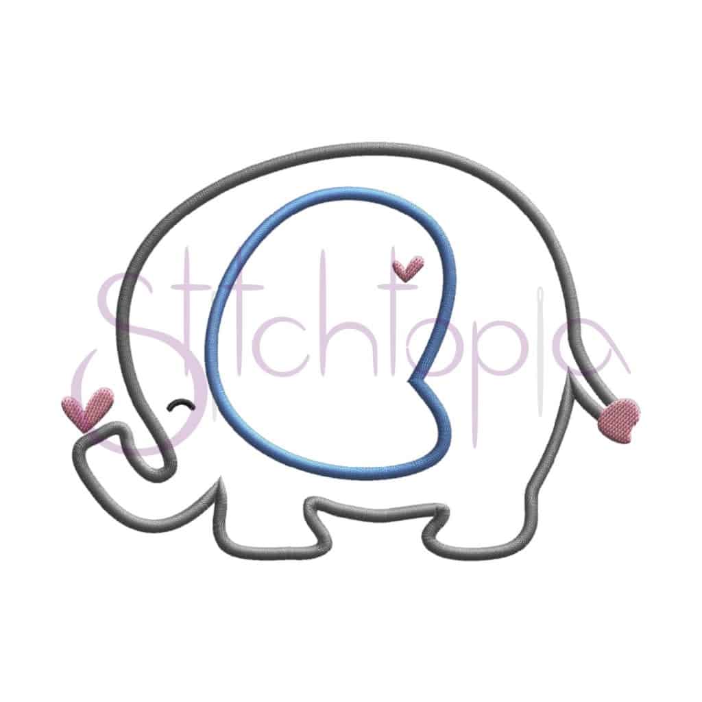 Elephant Applique Design Stitchtopia