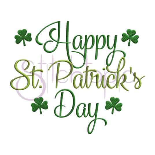 Happy St Patricks Day Embroidery Design Stitchtopia 2160