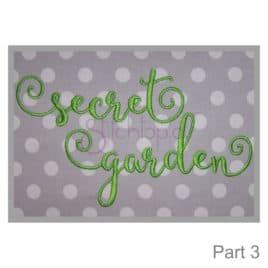 Secret Garden Embroidery Font #3 – 1″ 1.5″ 2″ 2.5″ 3″