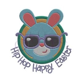 Easter Bunny with Sunglasses Embroidery Design – Boy