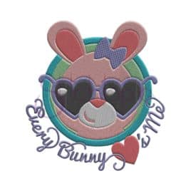 Easter Bunny with Sunglasses Embroidery Design – Girl