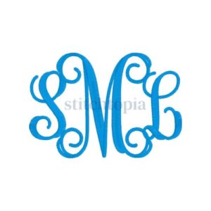 Interlocking Vine Embroidery Font 1" 1.25" 1.5" 2" 2.5" 3"