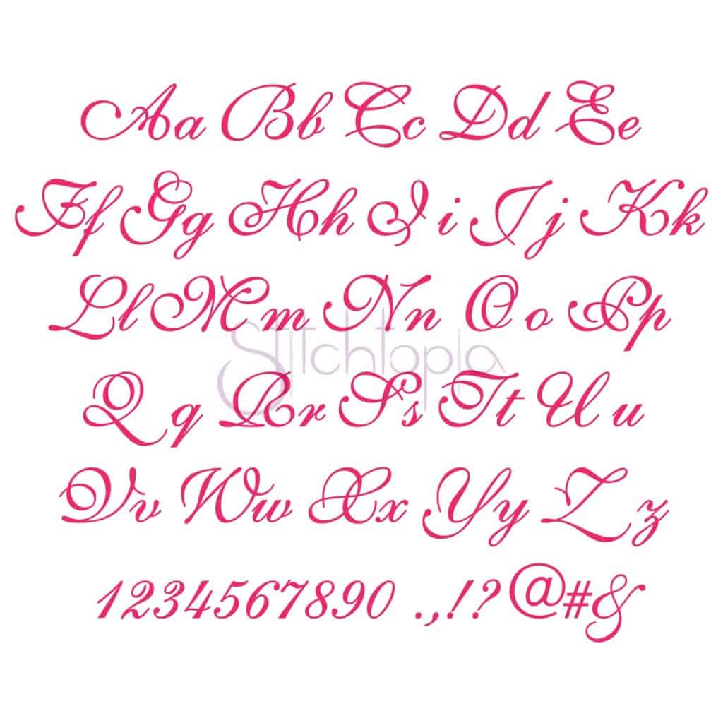 Molly Embroidery Font Set - 1", 1.5", 2", 2.5", 3 ...