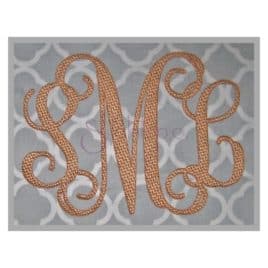 Interlocking Vine Embroidery Monogram Set – 6″ 6.5″ 7″ 7.5″ 8″