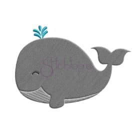 Whale Embroidery Design