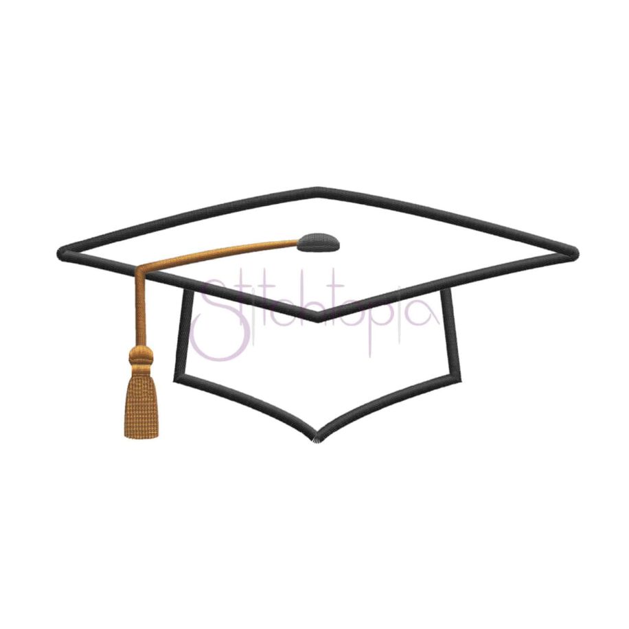 Graduation Cap Applique Design Stitchtopia