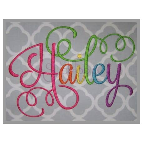 Hailey Embroidery Font Bundle 1-4 & 10 Accents Large - Stitchtopia