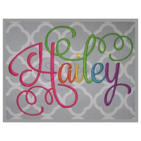 Hailey Embroidery Font Bundle 1-4 & 10 Accents Large - Stitchtopia