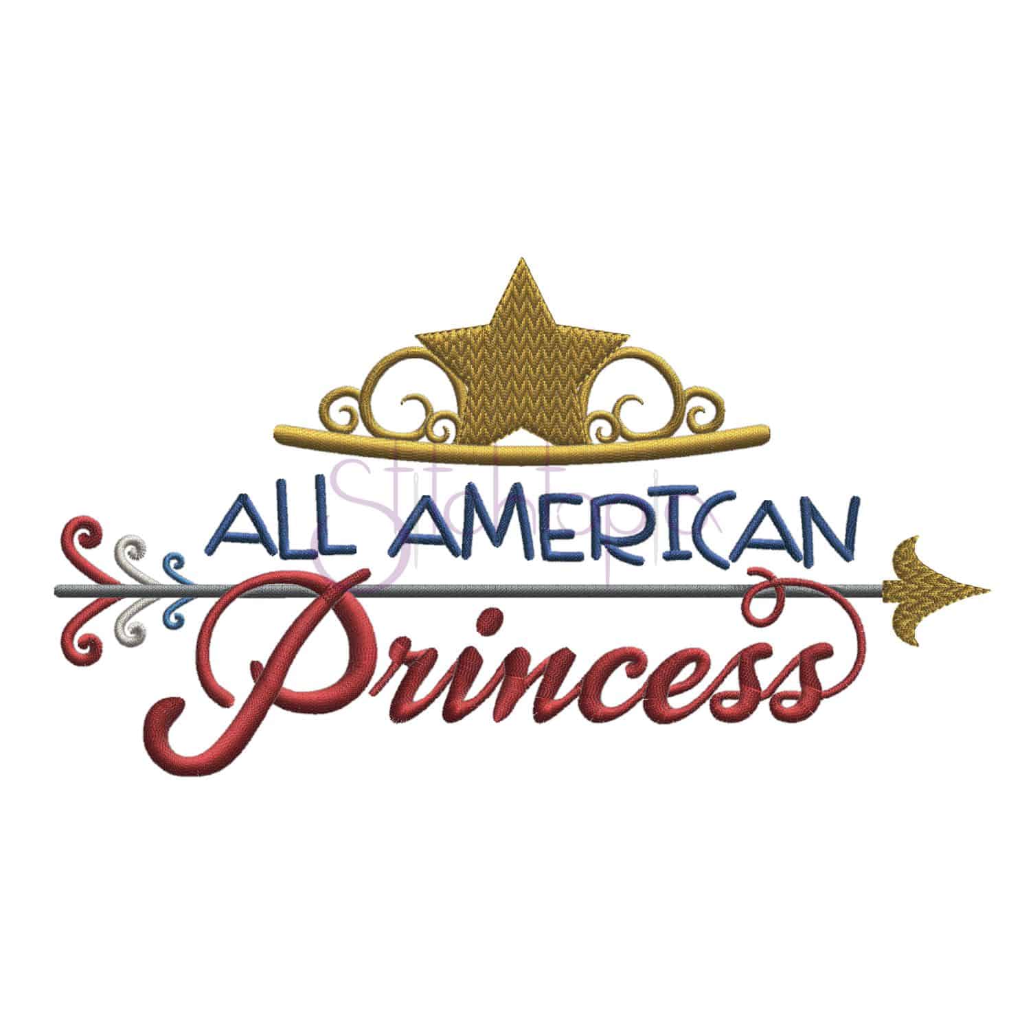All American Princess embroidery design