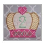 Crown Applique Design with Heart
