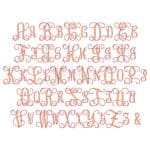 Interlocking Vine Satin & Chevron Monogram Set - 6", 7", 8" - Image 2