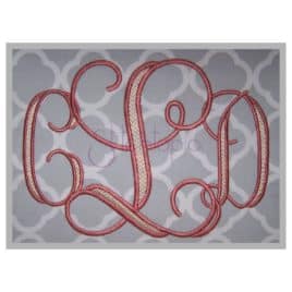Interlocking Vine Satin & Chevron Monogram Set – 4″, 4.5″, 5″