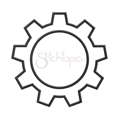 Stitchtopia Gear Applique Frame 1 Fabric