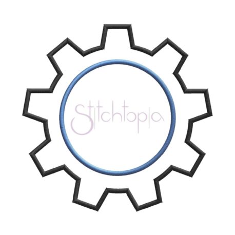 Stitchtopia Gear Applique Frame 2 Fabric