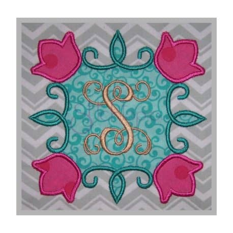 Tulips Applique Frame - Stitchtopia