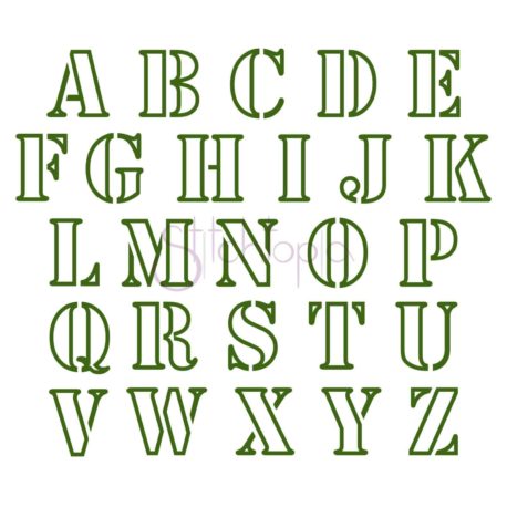 Stitchtopia Army Applique Font All Letters