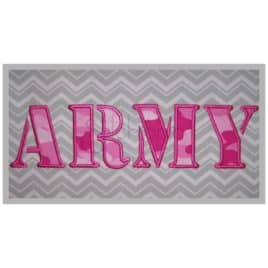 Army Applique Font Set – 4″, 4.5″, 5″, 6″, 7″