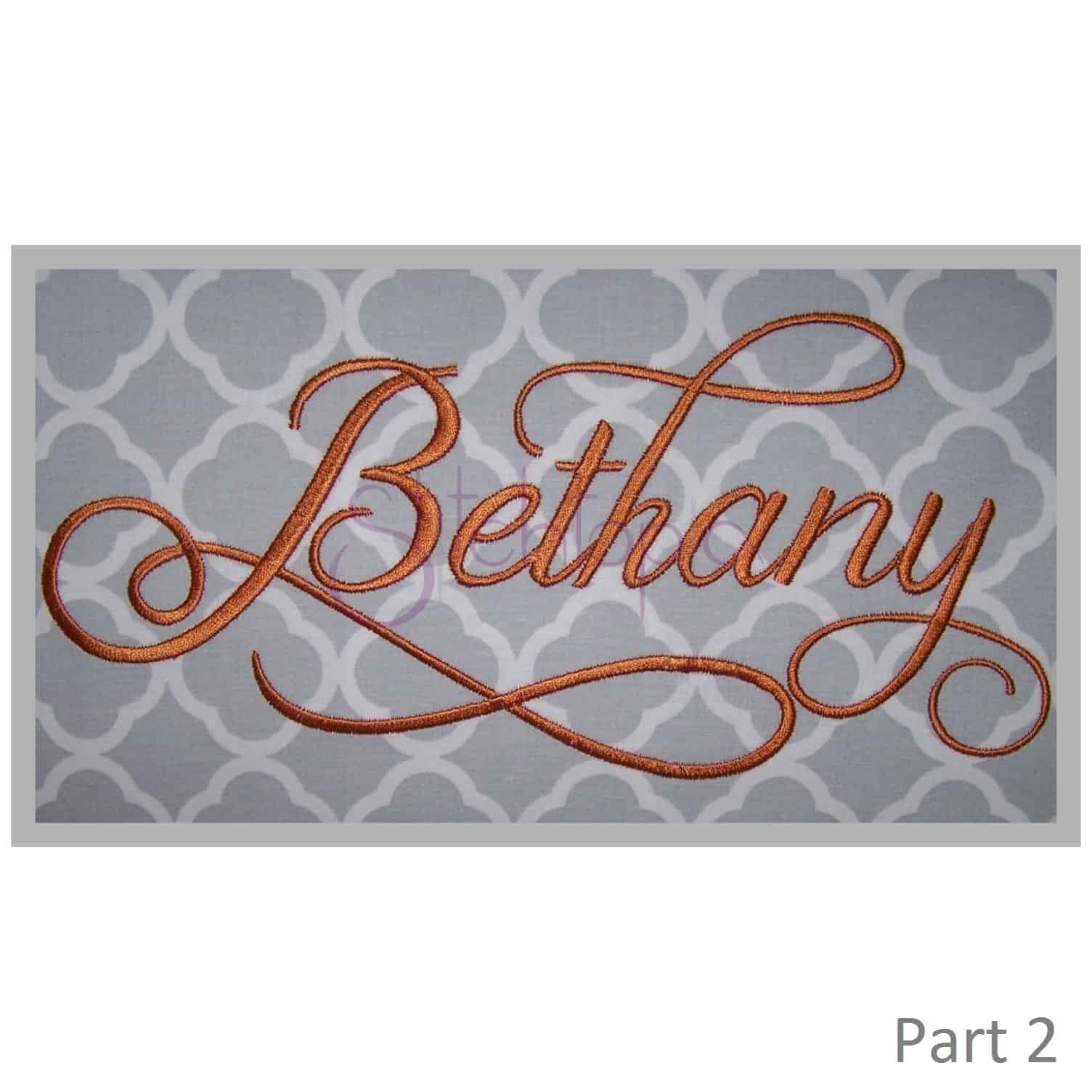 embroidery script font Bethany 2