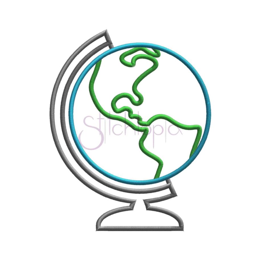 Globe Applique Design Stitchtopia