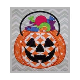 Halloween Jack O’Lantern Candy Bucket Applique Design