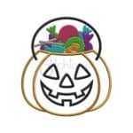Halloween Jack O'Lantern Candy Bucket Applique Design - Image 2