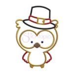 Fall Owl Pilgrim Applique Design - Image 2