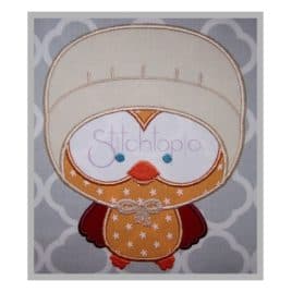 Fall Owl Pilgrimess Applique Design