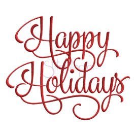 Happy Holidays Embroidery Design