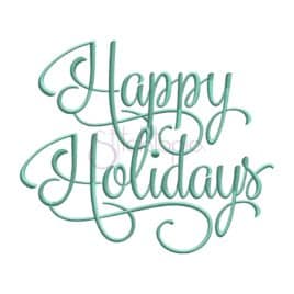 Happy Holidays Embroidery Design