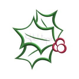 Christmas Holly Embroidery Design
